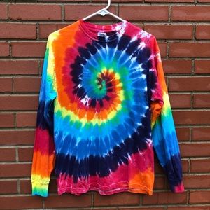 Tie Dye Long Sleeve T-Shirt SZ. M Gildan EUC!